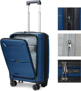 タビトラ スーツケース キャリーケース 機内持込 トップオープン フロントオープン 拡張ファスナー 大容量 PC収納 TSAロック 超軽量 旅行