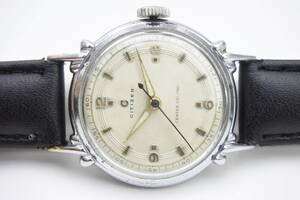 ☆☆☆1950年代製　CITIZEN　　出車式中三針　　B中三針「改」　紳士腕時計　分解注油済み　黒秒針