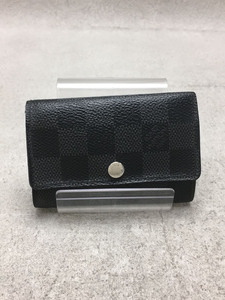 LOUIS VUITTON◆ミュルティクレ6_ダミエ・グラフィット_BLK/PVC/メンズ/T・H イニシャル入