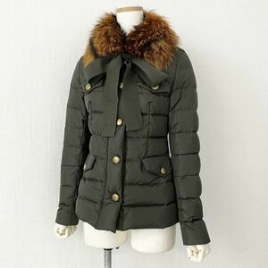 ◯ 76k21 MONCLER モンクレール CACHALOT カシャロ ダウンジャケット ハーフコート ショート丈 ラクーンファー取り外し可 00 カーキ