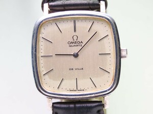 ■♪価格高騰! 資産価値！ 稼働 電池新品 メンズ ビンテージ 高級超レア！ OMEGA オメガ Deville デビル クオーツベルト新品