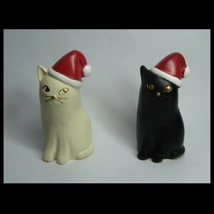 コンコンブル　ミランダ　2点　おすまし猫　黒猫　白猫　クリスマス　デコレ　DECOLE　miranda　ミニチュア　マスコット　CHRISTMAS　レア