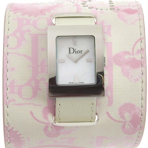 Dior ディオール マリス D78-109 腕時計 SS×レザー シルバー クオーツ アナログ表示 レディース ホワイトシェル文字盤【59010423】中古