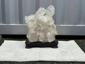 特大 『水晶 原石 ① 』 42.2kg 台座付 石英 クォーツ 鑑賞石 天然石 自然石 鉱物 置物 オブジェ 
