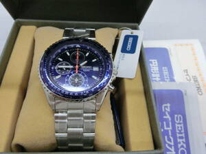 1円～★SEIKO セイコー 腕時計 SND255P1 7T92-0CF0 クオーツ アナログ ラウンド ネイビー ブルー シルバー クロノグラフ 可動品