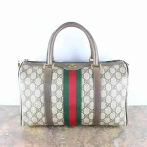 OLD GUCCI SHERRY LINE GG PATTERNED MINI BOSTON SHOULDER BAG MADE IN ITALY/オールドグッチシェリーラインGG柄ミニボストンバッグ