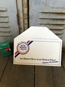 即決⑥ Pabst パブスト ビール RWB ビンテージ カードサイン 看板 デッドストック アメリカ バー ダイナー ガレージ