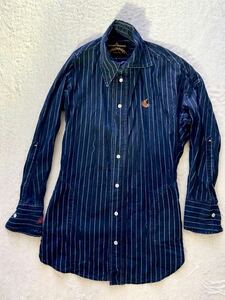 Vivienne Westwood ANGLOMANIA sizeS ロングシャツ ストライプ コート ネイビー 濃紺 アングロマニア ヴィヴィアンウエストウッド (P)