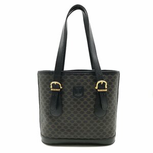 1円 美品 CELINE セリーヌ トリヨンフブラック マカダム ショルダー トート バッグ ブラック a3427