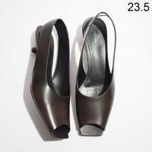 C1651P　▼THE ROW ザロウ▼　新品同様 SHARP SLINGBACK HEELED SANDAL スリングバック サンダル ブラウン 37/23.5cm 春夏 rb mks