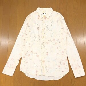 Paul Smith JEANS ポールスミス 総柄 花柄 シャツ L アイボリー系 長袖 カジュアル 国内正規品 メンズ 紳士