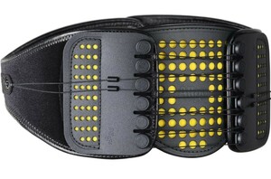 Allgu-SS BELT 滑車式 骨盤ベルト ゴルフ サポーター 特許構造 ズレない 瞬間調節 腰 姿勢 携帯袋付き （ブラック＋イエロー）【M】83-93cm