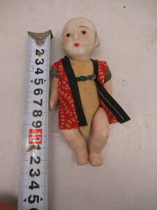 送料込　和製ビスク人形　②　身長およそ12cm　頭部陶製　検索（サクラビスク　大正昭和　文化人形　