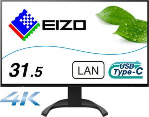 EIZO エイゾ 液晶モニター/31.5型/4K（3840×2160）/IPSパネル/アンチグレア/HDMI×2 DP×1 USB-C×1/ブラック FlexScan EV3240X-BK