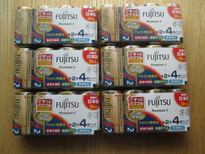 FUJITSU Premium S プレミアムS富士通アルカリ乾電池 単2 × (６パック)　計24個