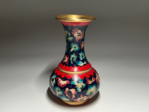 【瑞】中国美術　景泰藍　花瓶　