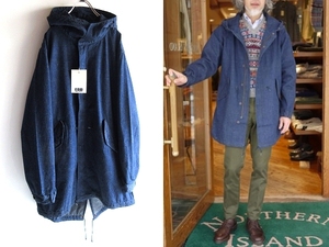 新品タグ付 FOB FACTORY FOBファクトリー 2022AW F2420 M-51 DENIM SHELL PARKA デニム シェルパーカー モッズコート 2/M インディゴ