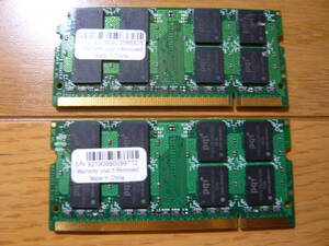 ◆PC2-6400S DDR2(800) 2GB×2枚 合計 4GB 作動品
