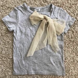 未使用 PATACHOU パタシュー 半袖 Tシャツ 100cm 定価7000円 日本製 グレー コットン 綿 女の子