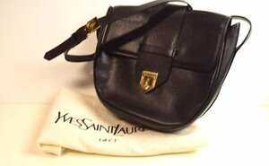 ICH【中古美品】 YVES SAINT LAURENT イヴ・サンローラン ショルダーバッグ ロゴプレート ヴィンテージ 〈205-240326-ss3-ICH〉