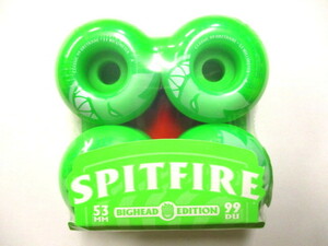 新品☆即決 SPITFIRE スピットファイアー BIG HEAD EDITION ウィール クラシックシェイプ 蛍光グリーン SIZE:53mm/99a