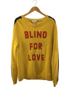 GUCCI◆BLIND FOR LOVE/シミ有/セーター(厚手)/XL/ウール/イエロー//