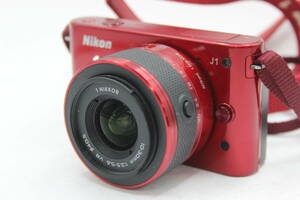 Y1115 ニコン Nikon 1 J1 レッド 1Nikkor 10-30mm F3.5-5.6 VR ミラーレス一眼 ボディレンズセット ジャンク