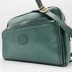 1円【美品・激レア】グッチ ショルダーバッグ スーキー GGロゴ 斜め掛け ヴィンテージ GUCCI 希少カラー エンボス 緑 グリーン 本革 レザー