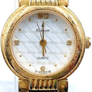 【電池切れ】Klaeuse クロイゼ クォーツ 腕時計 ホワイト文字盤 ラウンド コンビ レディース