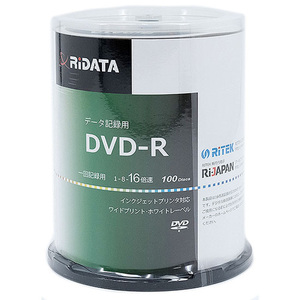 RiTEK データ用 DVD-R 16倍速 100枚組 RIDATA D-R47GB.PW100RD C [管理:1000014497]