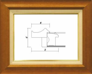 額縁　油絵/油彩額縁 木製フレーム 7720 サイズ F6号 チーク