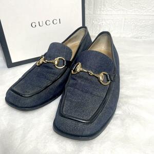 グッチ　GUCCI ローファー　デニム　ホースビット　36C 23cm