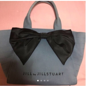 トートバッグ 大☆JILL by JILLSTUART ジルバイジルスチュアート☆ネイビー ribbon リボン レザー