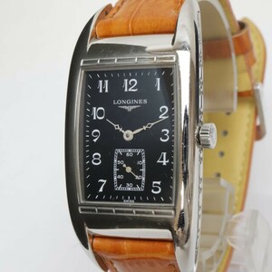 2404-685 ロンジン クオーツ 腕時計 LONGINES L2.694.4 ベッレアルティ スモセコ 黒文字盤 箱 説・Wカード有り