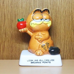 ガーフィールド　フィギュア　陶器　メッセージ　ドール　りんご　Garfield 　アメトイ　アメリカ　キャラクター　ネコ