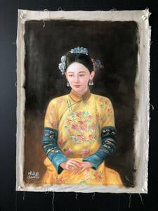 秘藏 近現代 冷軍 中國畫家 手描き 人物畫 油畫 古美術 古美味 GP0330