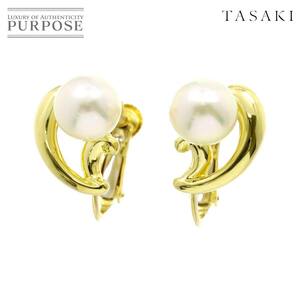 タサキ TASAKI アコヤ真珠 7.0mm イヤリング K18 YG イエローゴールド 750 パール 田崎真珠 Akoya Pearl Earrings Clip on 90215620