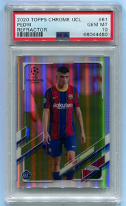 2020 Topps Chrome UEFA Pedri 61 Refractor RC ペドリ PSA 10