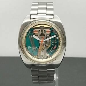 【稼働品 WORKING/動画あり】BULOVA ACCUTRON Spaceview/ブローバ アキュトロン スペースビュー/スケルトンダイヤル/音叉時計/214