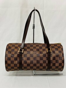 ◎LOUIS VUITTON ルイ・ヴィトン ダミエ パピヨン30 エベヌ ハンドバッグ 筒型 ファスナー ブラウン N51303◎