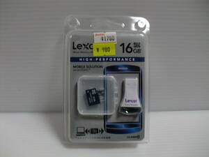 未使用・未開封品　カードリーダー付き　16GB　microSDHCカード　Lexar　microSDカード　メモリーカード
