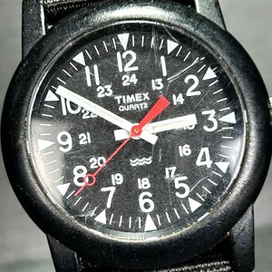 TIMEX タイメックス CAMPER キャンパー T18581 腕時計 クオーツ アナログ 3針 ブラック文字盤 布製ベルト 新品電池交換済み 動作確認済み