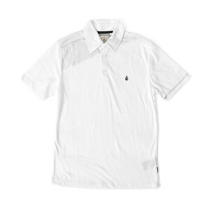 古着 VOLCOM ボルコム 刺繍ロゴ ポロシャツ A0111400 XS 白 半袖ポロシャツ メンズ