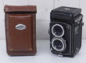 当時物 ＊レトロ2眼レフカメラ ＊YASHICA FLEX COPAL 1:3.5 f=80mm ＊本革カバー付き ＊ジャンク品 ＊アンティーク コレクション