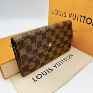 2756【美品】LOUIS VUITTON ルイヴィトン ダミエ ポシェット ポルトモネクレディ 長財布 二つ折り財布 ウォレット N61725/CA0013