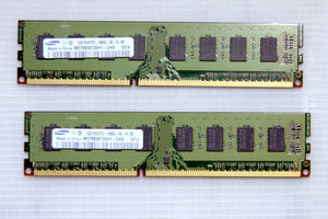 ●2GBx2個　PC3-10600U　デスクトップ用DDR3メモリー　M378B5673EH1-CH9　②