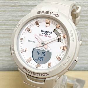 【稼動品】 CASIO BABY-G BSA-B100-4A1JF Bluetooth スマホリンク 歩数計測 ピンク 10気圧防水 レディース 耐衝撃 カシオ ベビージー 中古