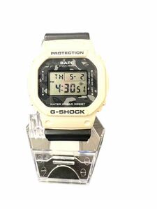 ★中古★稼働品★1円〜CASIO G-SHOCK × A BATHING APE (アベイシングエイプ) 腕時計 コラボ DW-5600VT ブラック ホワイト 黒×白