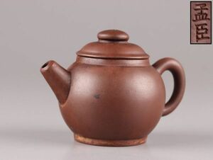 中国古玩 唐物 煎茶道具 朱泥 紫泥 孟臣 款 紫砂壷 茶壷 急須 時代物 極上品 初だし品 C5741