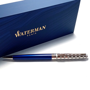 【wmb29】新品　WATERMAN　ウォーターマン　ボールペン　メトロポリタン　デラックス　リビエラ　ストライプブルーCT　青/シルバー　